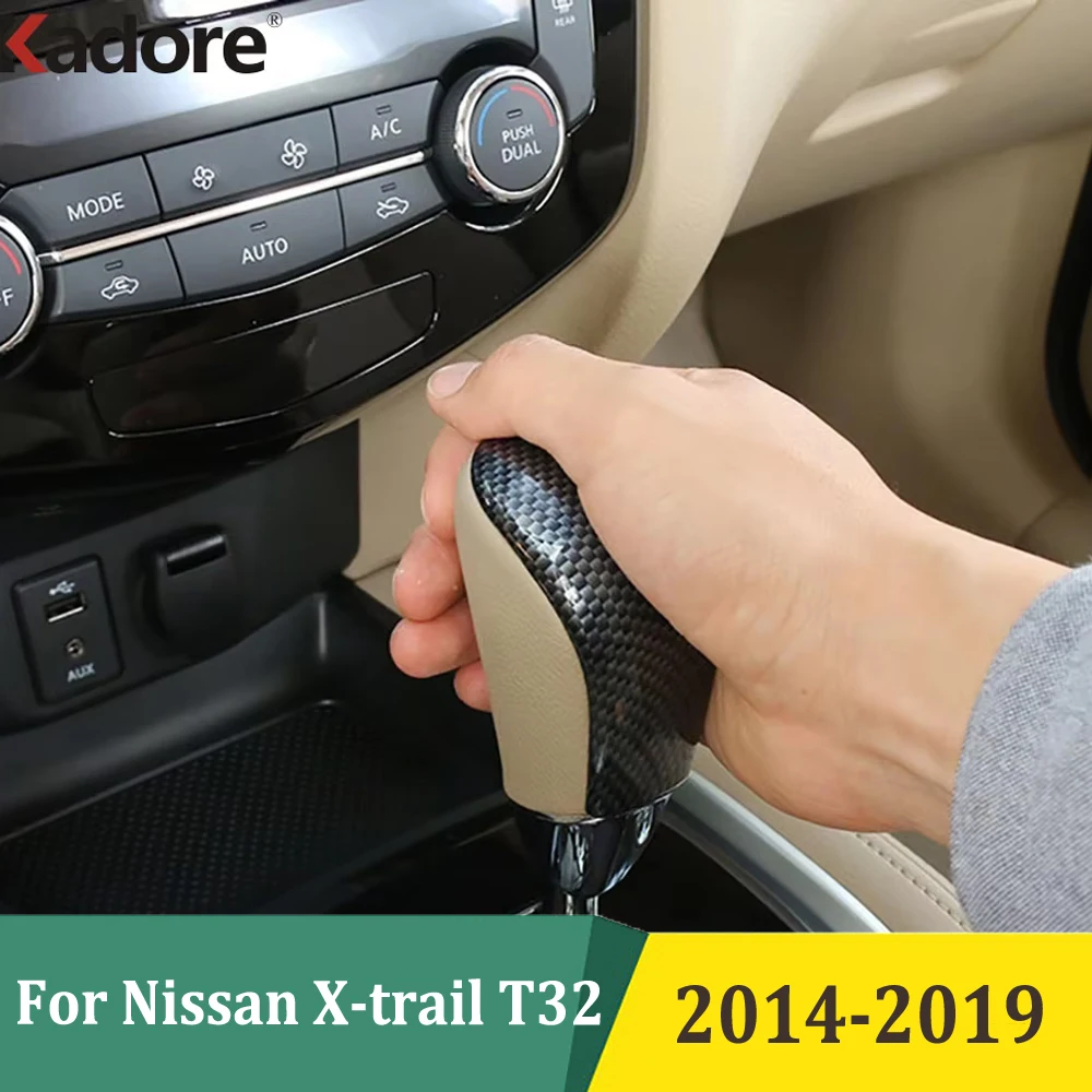 

Для Nissan X-trail X trail T32 2014-2019/Rrague 2014-2016 углеродное волокно, Стайлинг автомобиля, наклейка на головку переключения передач, аксессуары для отделки