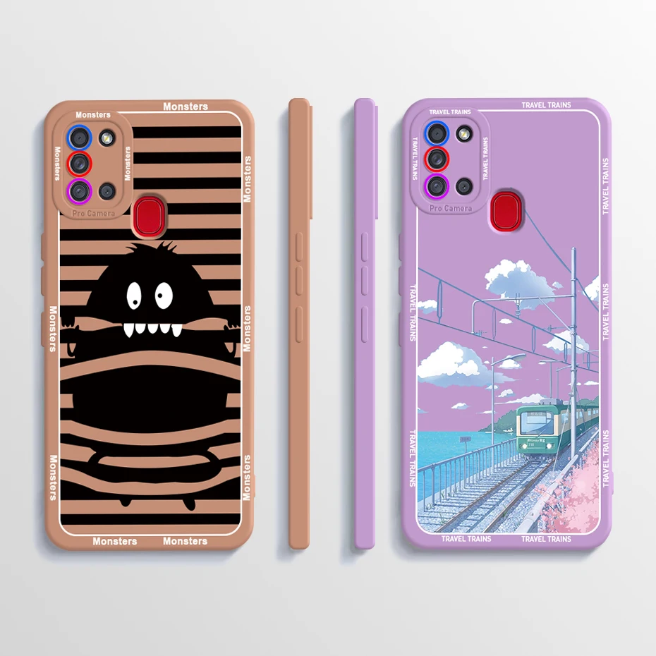 Чехол для Samsung Galaxy A21s чехол с милой пандой жидкий силиконовый мягкий чехлы