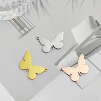 5 pcs butterfly charms for jewelry making supplies stainless steel pendants wholesale for necklace earring keychain accessories
