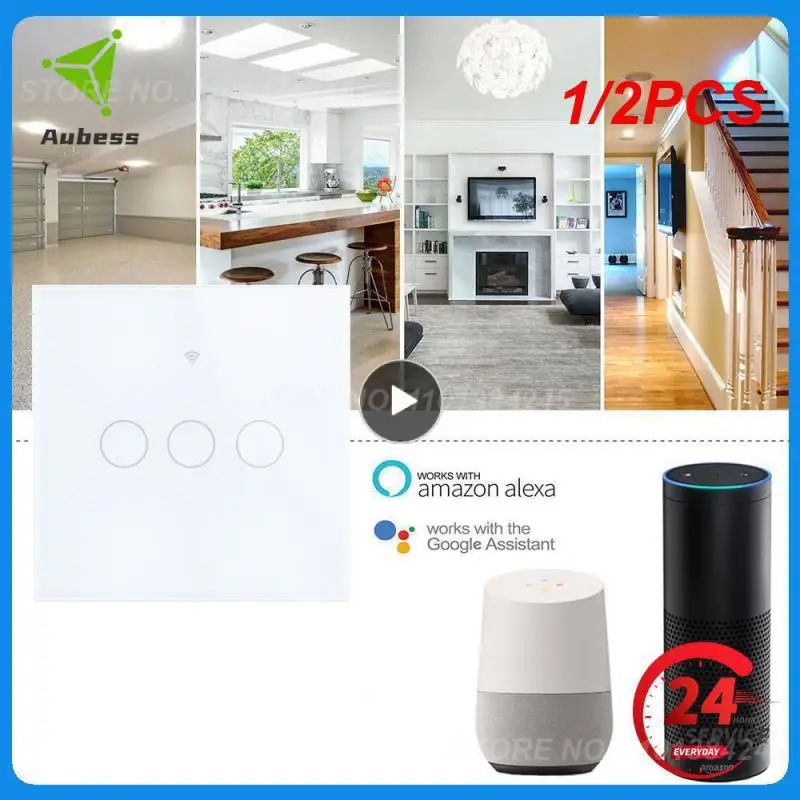 

Умный выключатель настенный сенсорный Tuya Smart Wifi RF, 433 МГц, 220 В, 110 В