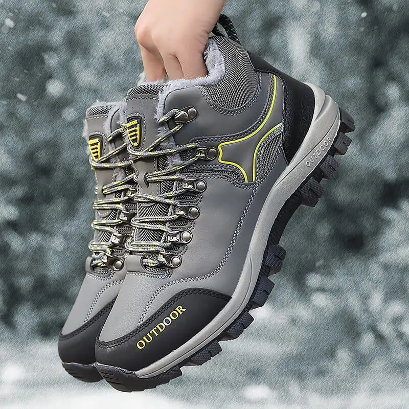 

2023 new padded cotton high boots men's warm and comfortable snow boots men's high quality non-slip shock-absorbing hiking boots