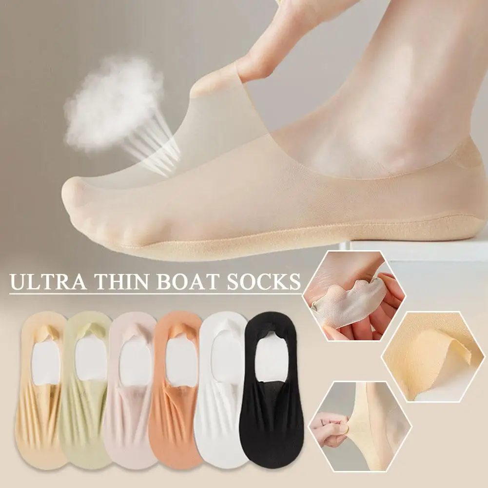 Invisible Silicone Anti-slip No Show Thin Socks Summer Breat