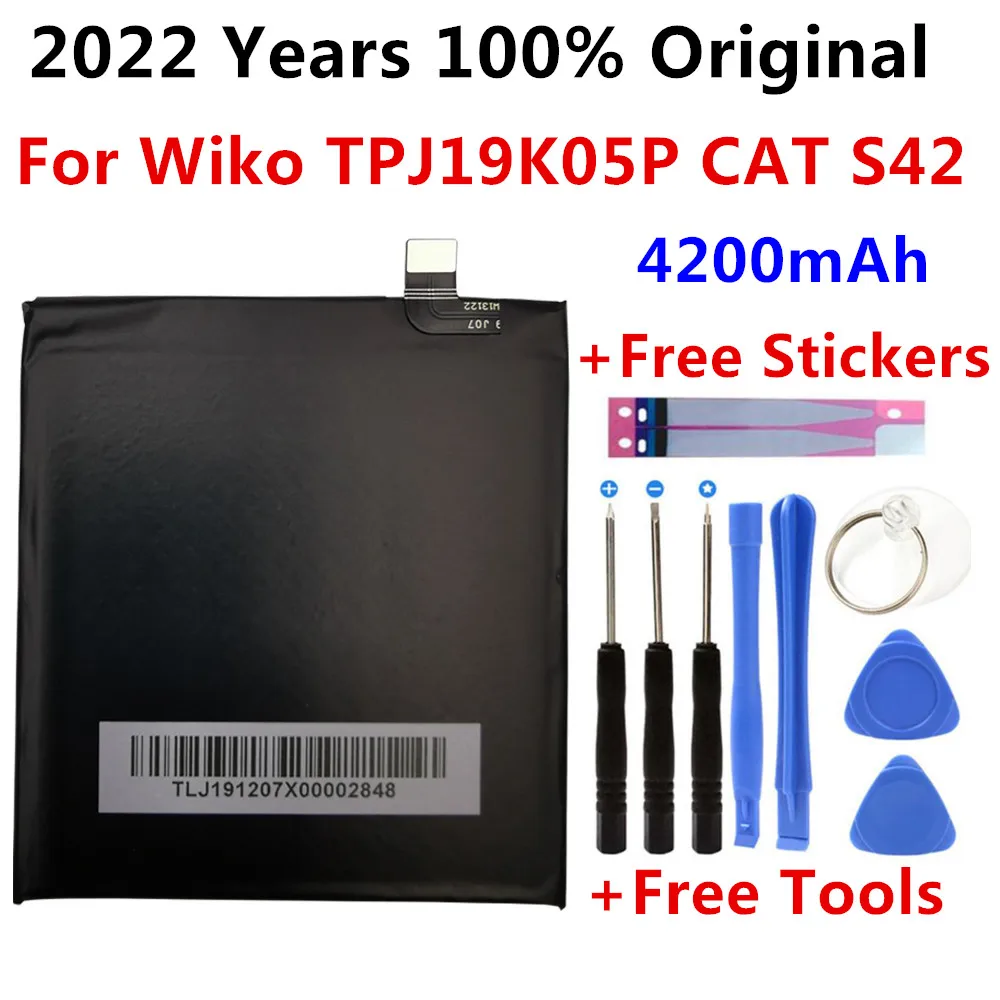 

2022 года, 100% оригинальный аккумулятор 4200 мАч 596266 для Wiko TPJ19K05P CAT aterpillar CAT S42 мобильный телефон