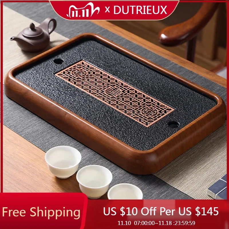 Кофейный поднос с дренажом офисный для закусок подачи фруктов хранения