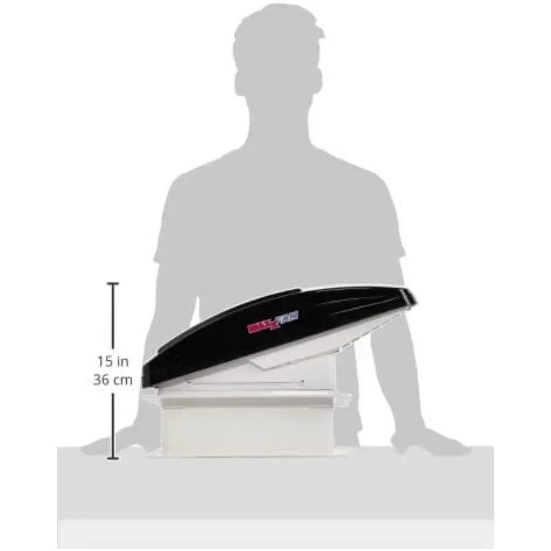Maxxfan Deluxe Vent, вентилятор и крышка вентилятора «все в одном» — мощный 10-скоростной реверсивный вентилятор, встроенный дождевик, пульт дистанционного управления (art.: 3920ccfe50656) - 3920ccfe50656