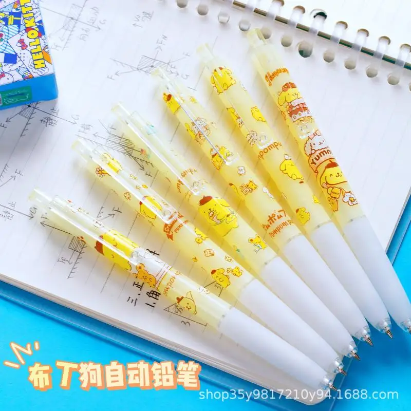 

Кавайный милый Sanrio PomPomPurin механический карандаш Удобная ручка с мультяшным рисунком 6 шт. Ins Девочка Рождественский подарок для детей