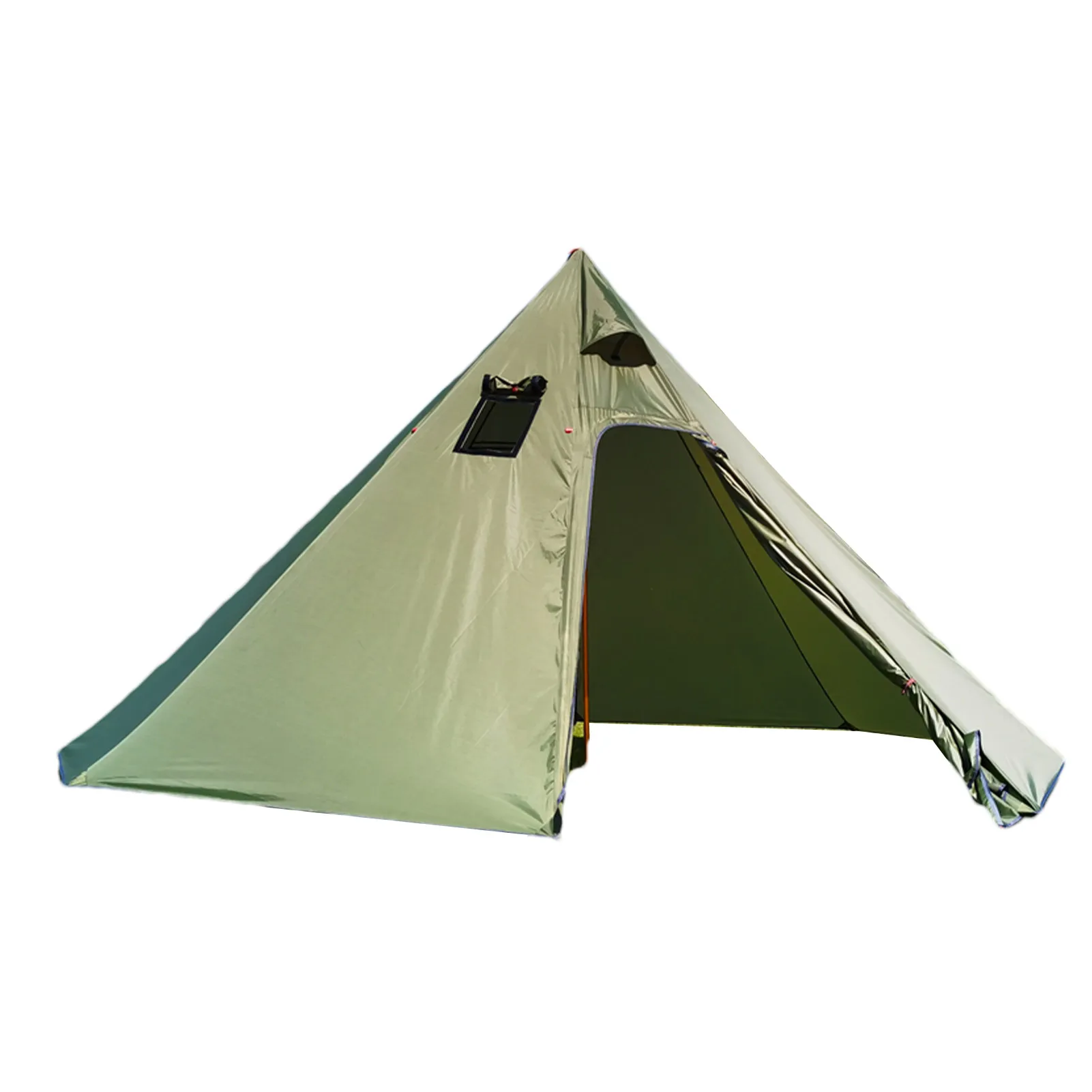 

3-Person Camping Tent Ultralight Waterproof Camping Tent Lightweight Pyramid Outdoor Tent With Square Chimney Window For