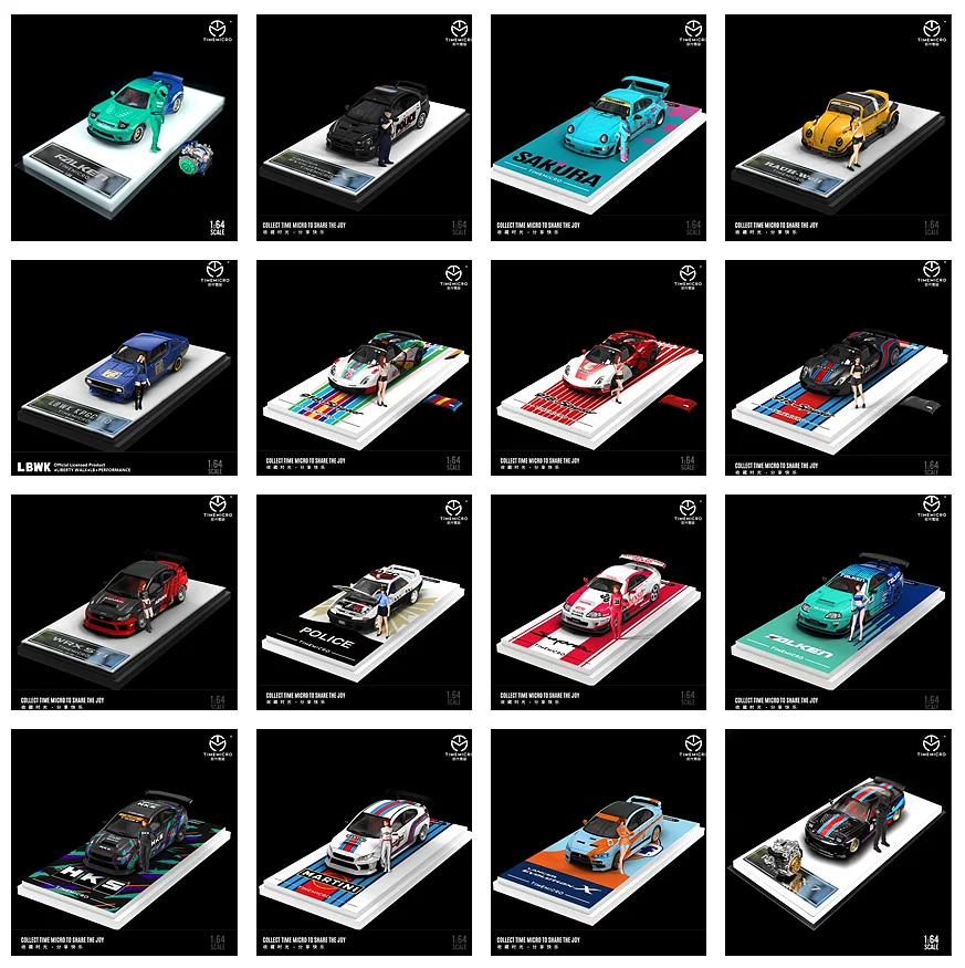 Время Micro 1:64 LBWK/HKS/CTR R32/ADVAN/FALKEN литый под давлением модель автомобиля для