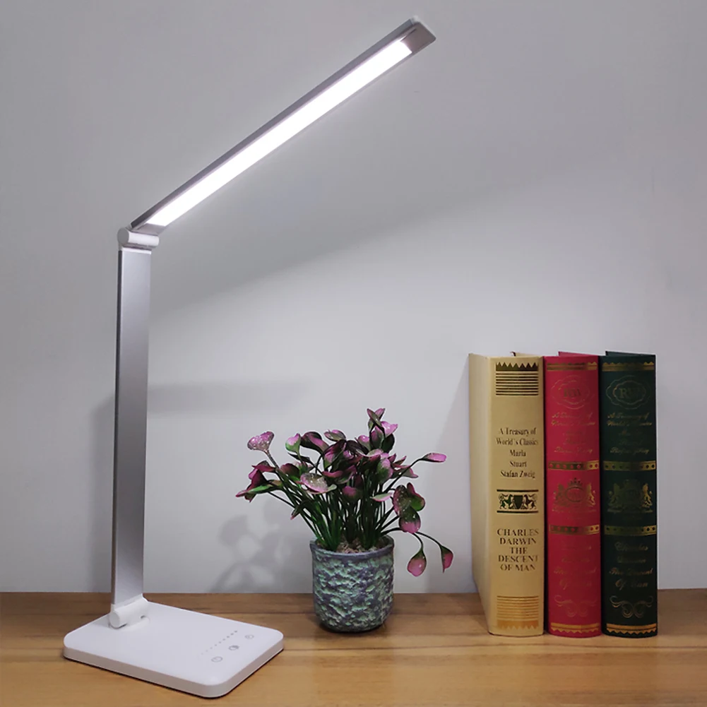 

Wireless LED Desk Lamp 10W With Calendar Temperature Alarm Clock Eye Protect Reading Light Table Lamp Charging