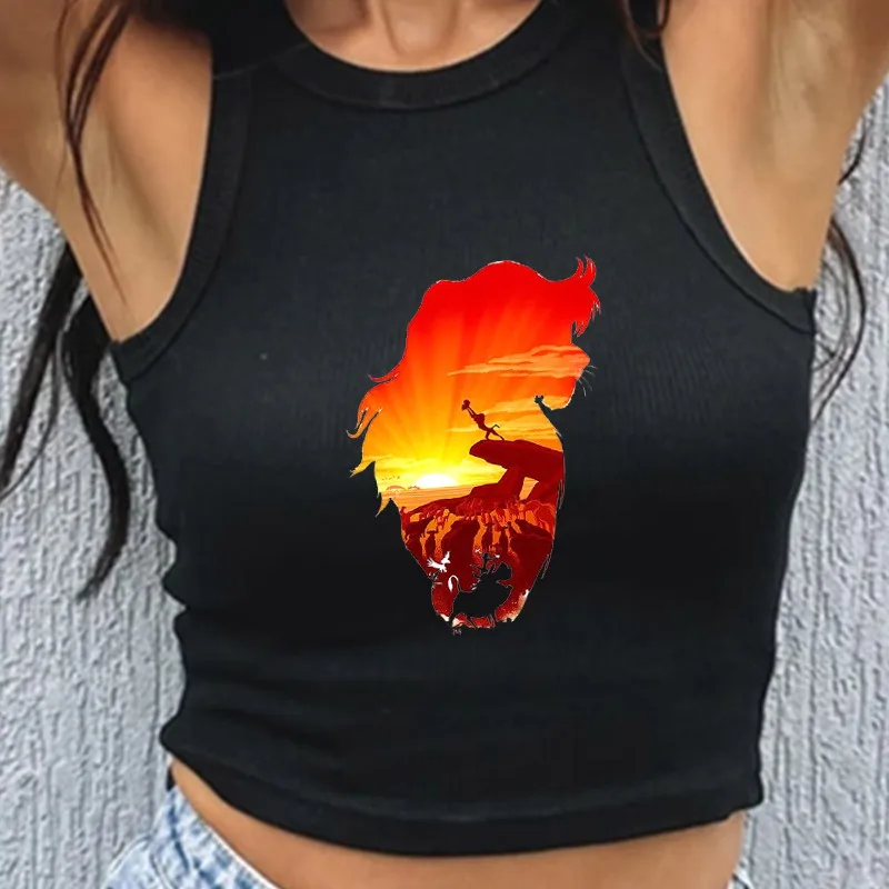 Майка женская летняя с принтом HAKUNA MATATA модная рубашка Король Лев забавная