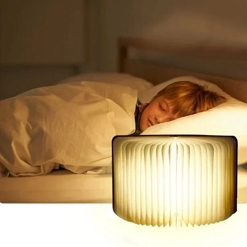 Креативный 3D складной светодиодный ночник RGB Цвет USB Перезарядка Деревянные