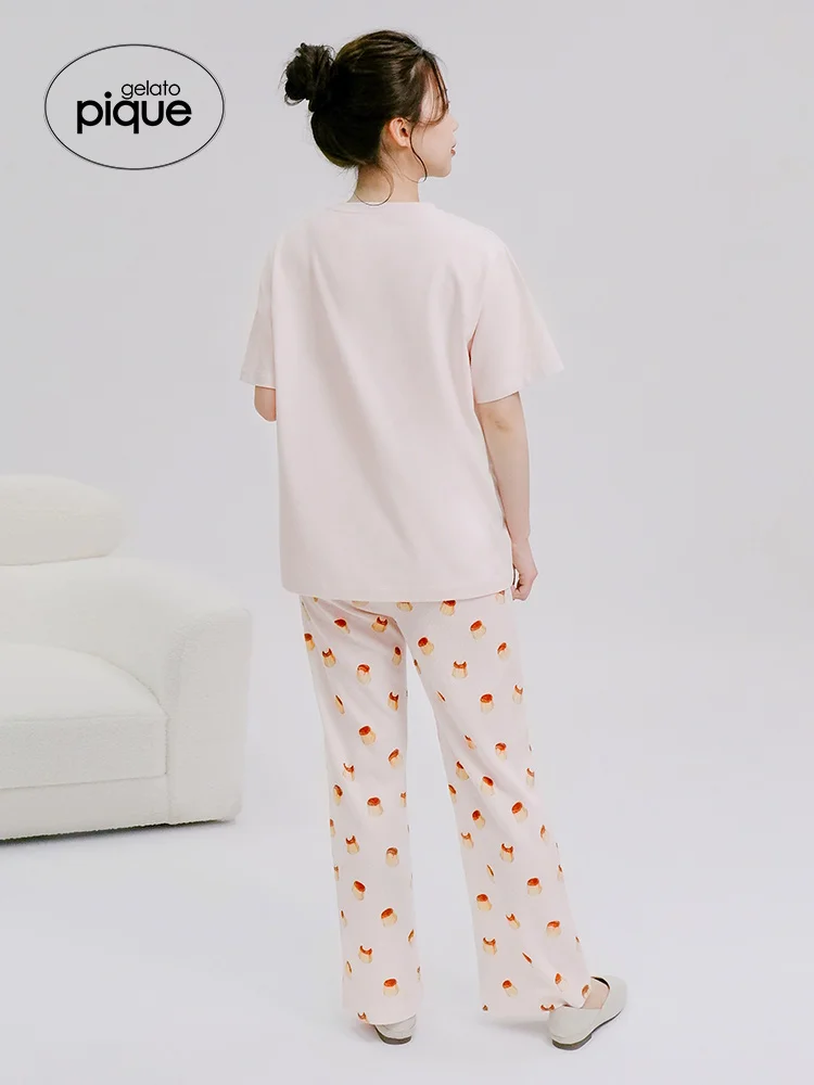 Room Wear Gelato Pique 2023 Spring/Summer Women's Pajamas Set Pudding Printed Trousers Sleep