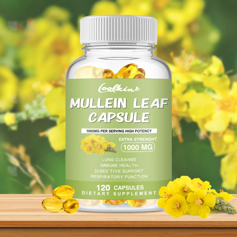 

Natural Mullein Capsules 1000 Mg | Cleans The Lungs and Supports Healthy Respiratory Function | Non-GMO, Gluten-free Supplement