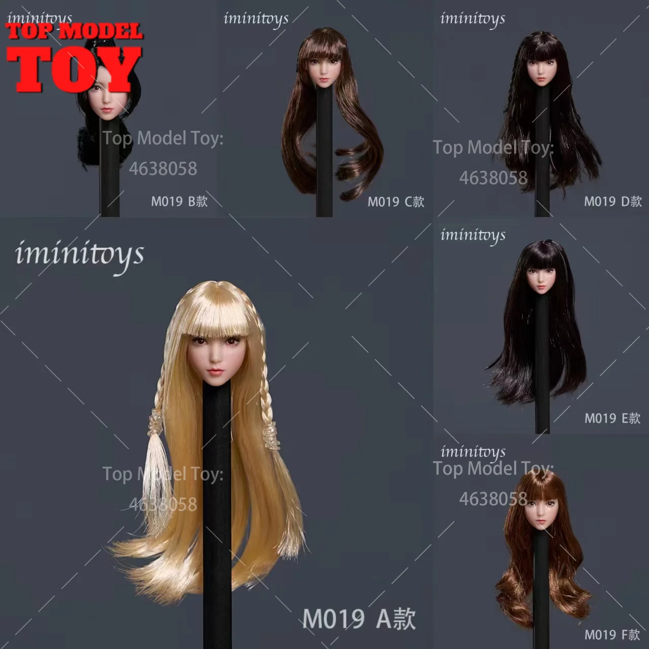 Iminitoys M019 1/12 Loli Girl Длинные волосы Женская голова Скульптура Подходит для 6 дюймов