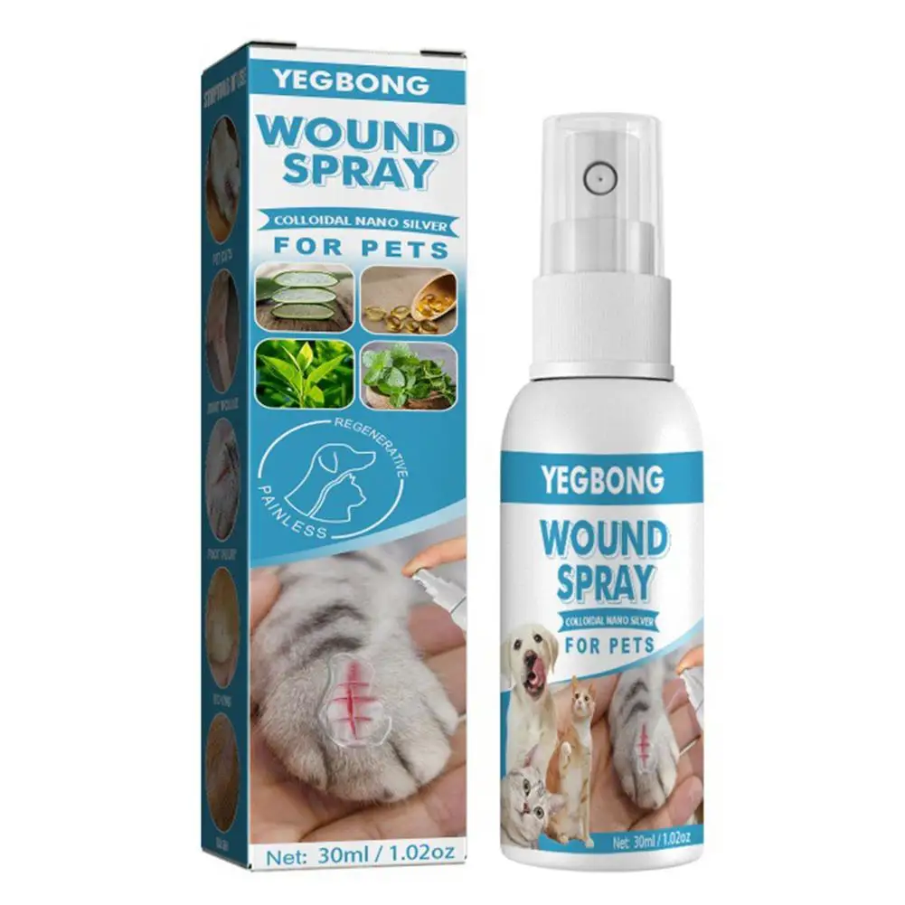30ml Pet Wound Spray Treatment Inhibition Pathogenic Skin Antioxidant Liquid Dog Care Healing Microorganisms Promotes P1z6