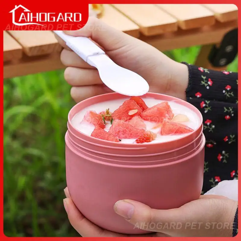 

Portable Cup With Spoon Cute Shape Drinking Cup Lunch Box Thermos Containers Jar Insulated Food Containers Insulated Portable