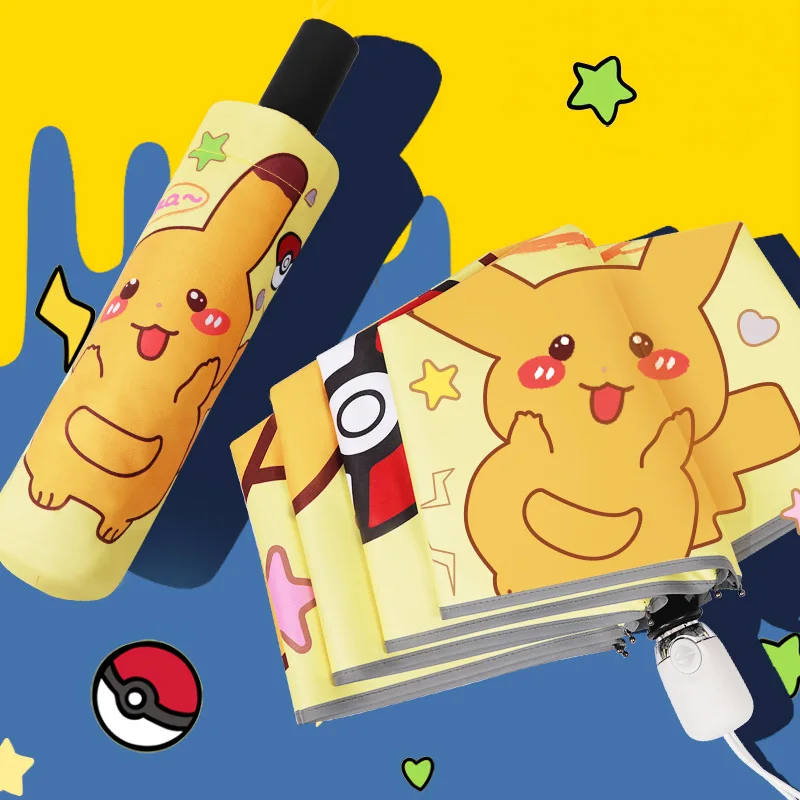 

[TAKARA TOMY] Pokemon Pikachu Full Automatic Creative Trend Children's Umbrella Cartoon Student's Folding Umbrella A22092104