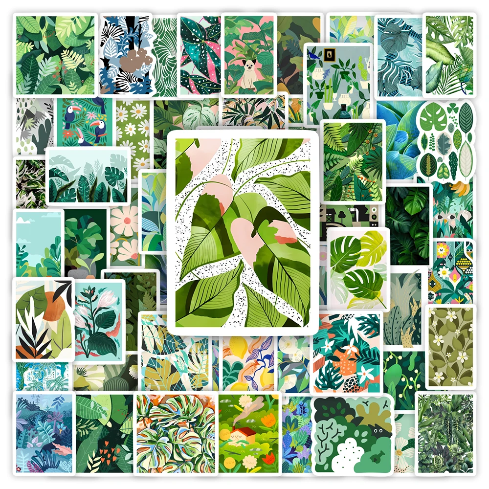 Зеленая декоративная наклейка с рисунком на весну и лето сделай сам для телефона