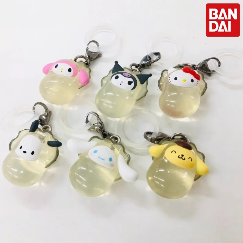 Фото Брелоки-сюрпризы Bandai Sanrio Hapidanbui Gashapon: милые Хангёдон, Тукседо Сэм, Кероппи, Почакко, Бад Бадц-Мару для сумок и рюкзаков №1