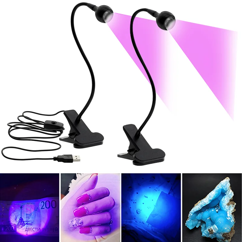 

Ультрафиолетовая светодиодная лампа, Гибкая Настольная лампа с зажимом для ногтей, металлическое освещение для нейл-арта
