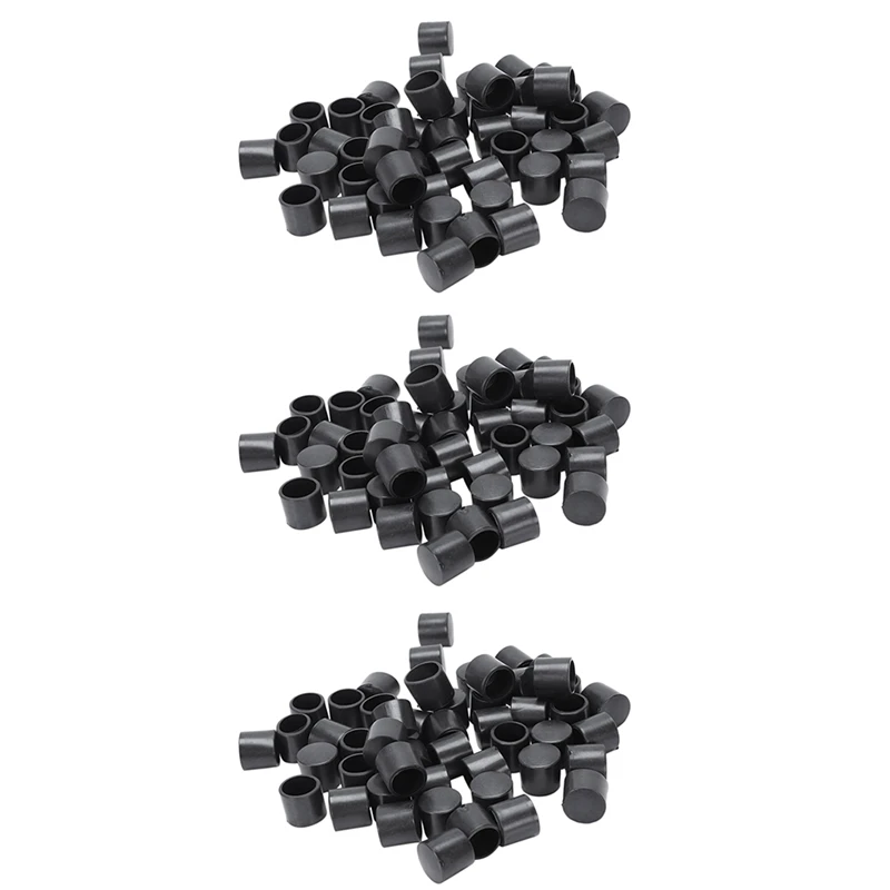 

150 Pcs Black Rubber PVC Flexible Round End Cap Round 12Mm Foot Cover
