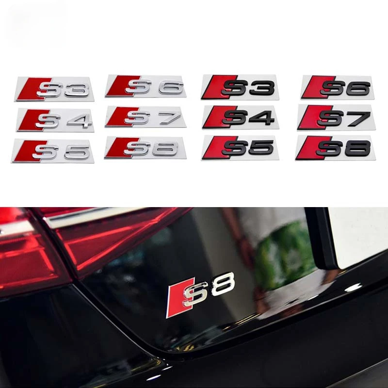 Наклейка с эмблемой для Audi Sline S3 S4 S5 S6 S7 S8 RS3 RS4 RS5 RS6 RS7 RS8 логотип A3 A4 A5 A6 A7 A8