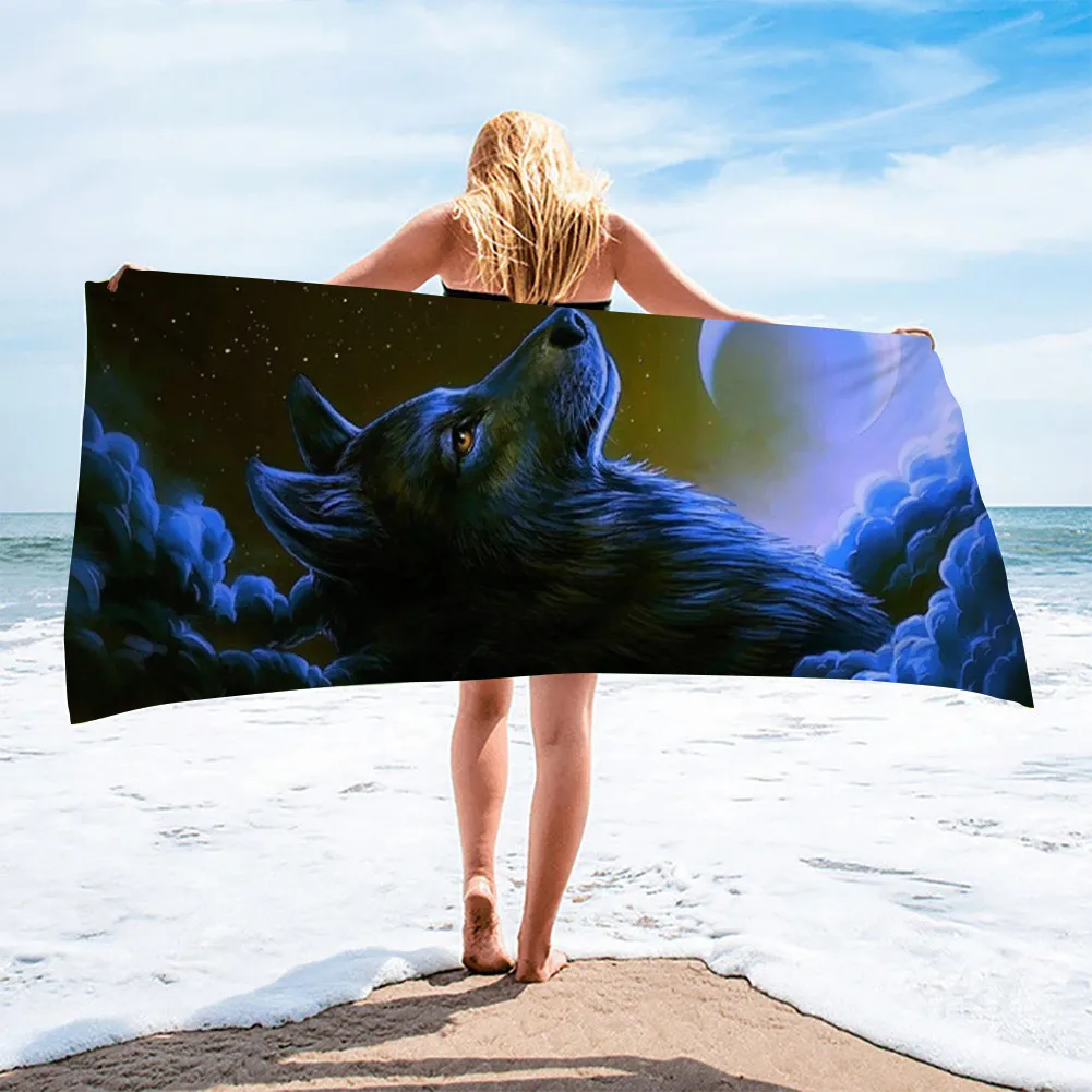 

Полотенца Wild Animal Wolf Moon Print из микрофибры