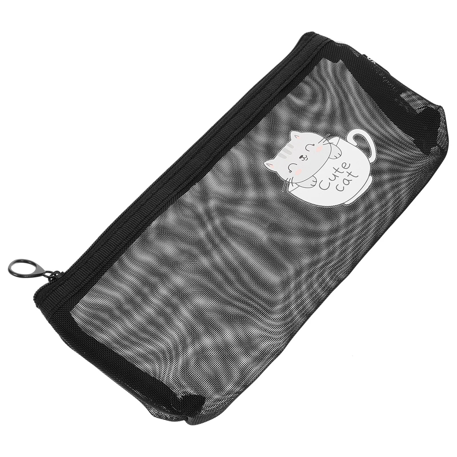

Portable File Case Transparent Mesh Nylon Bag Stationery Holder