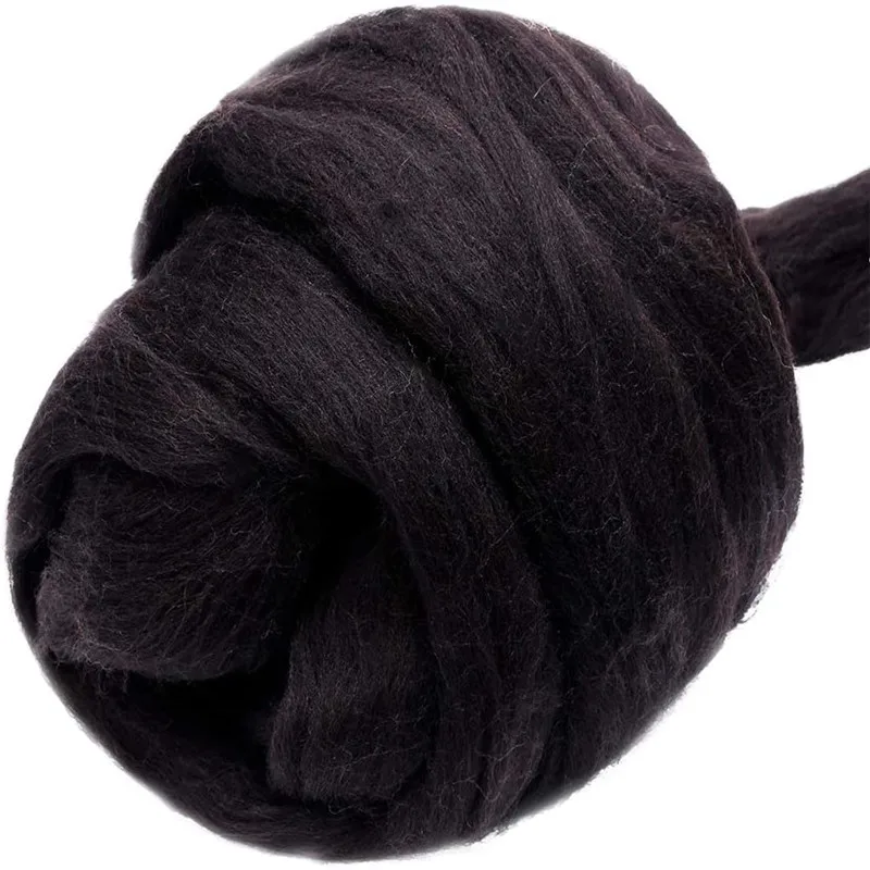 

IMZAY 3.53oz Red Coffee Wool Roving Yarn 100% Pure Wool Chunky Yarn Spinning Wool Roving for Needle Felting Wet Felting DIY