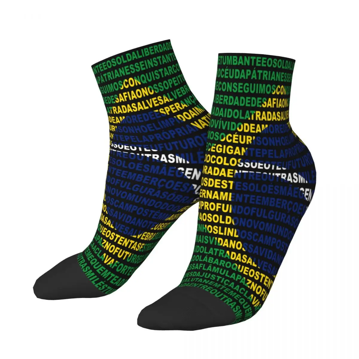 

Носки из полиэстера, низкие носки с бразильским флагом, дышащие повседневные короткие носки