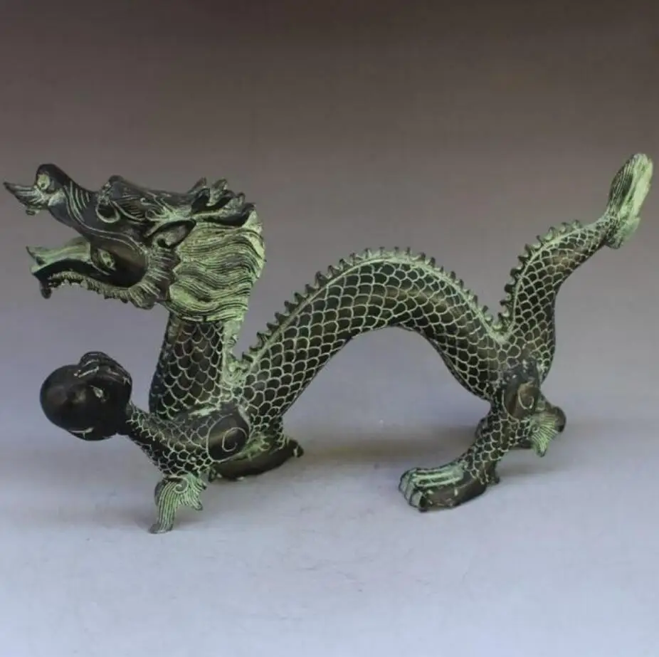 

Медная статуэтка, изысканная Античная китайская Бронзовая статуэтка, статуэтка летающего дракона, прекрасная статуэтка животного