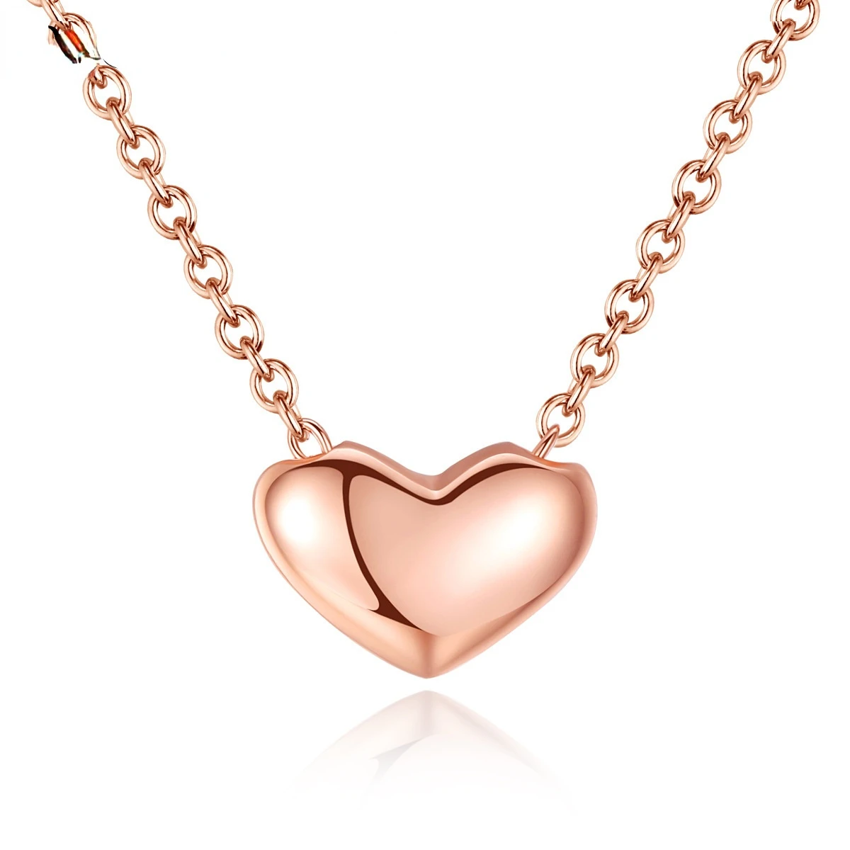 

S925 Silver heart pendant necklace Korean version small fresh rose gold pendant