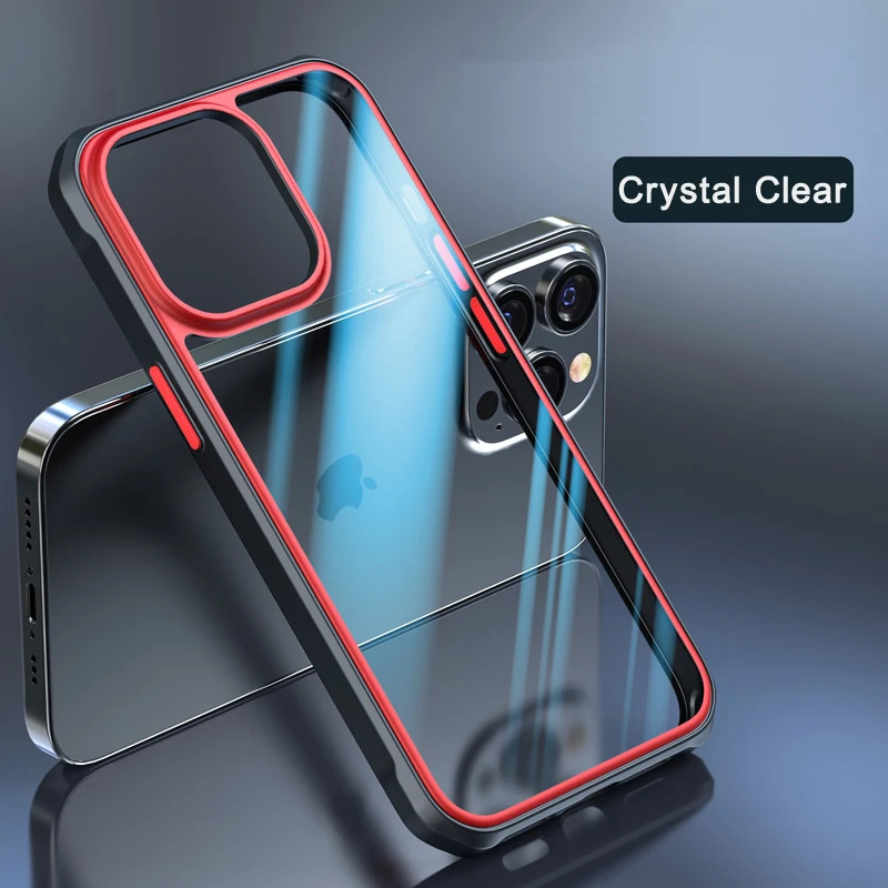 

ITEUU Transparent Shockproof Case for iphone 13 Pro Max Mini 12 11 X Xs Xr Anti-knock Cases Air Bag Soft Side Clear Back Cover