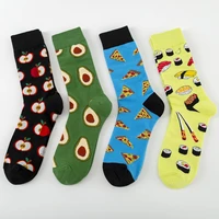 4 pairs new colorful fashion funny men socks casual cotton socks harajuku street trend mid tube men socks dropshipping