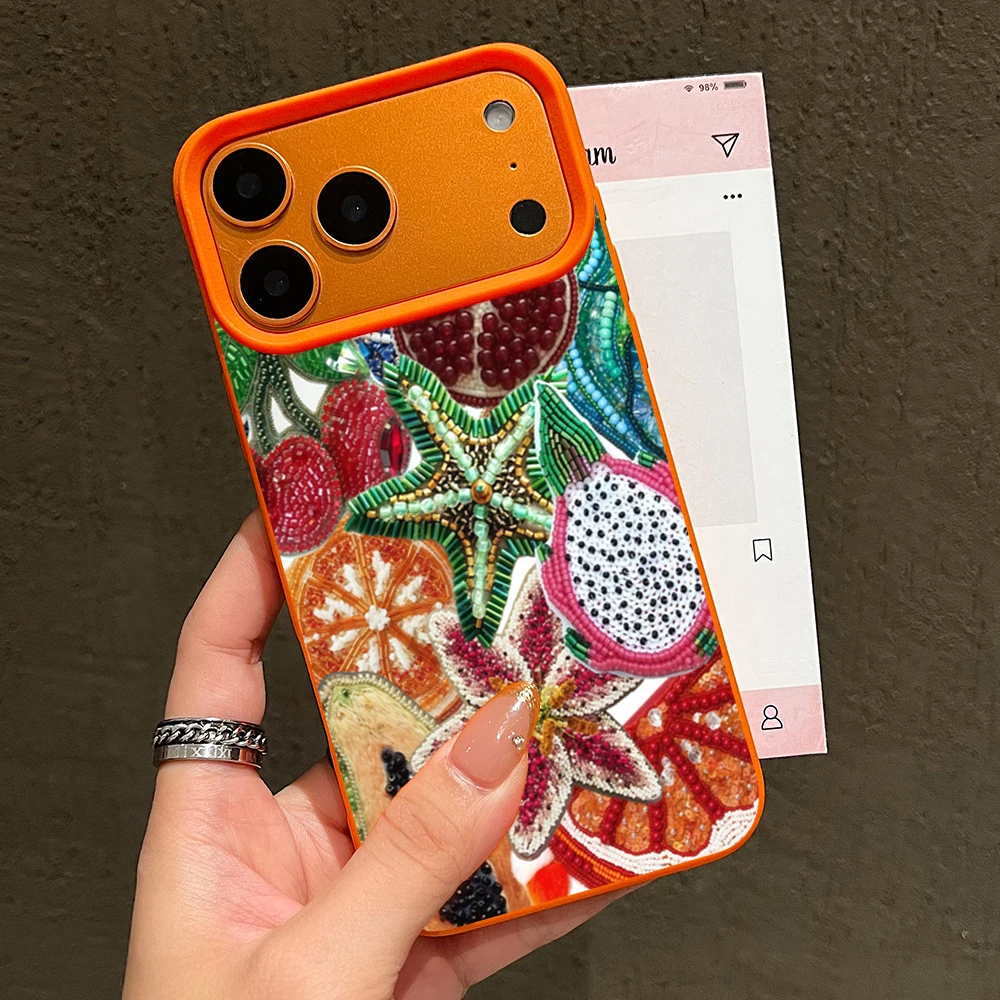 Фото Чехол для телефона с ретро-фруктовым узором для iPhone 17 Pro Max 16 15 14 13 12 11 Pro Max 16e X XR XS Max 15 14 Plus Противоударный мягкий чехол №2