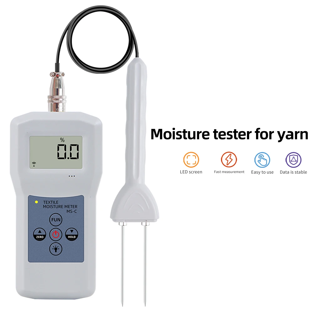 

Портативный тестер влажности текстиля с зондом, 4 цифровых ЖК-дисплея, Измеритель Влажности Хлопка, высокоточный инструмент для измерения влажности