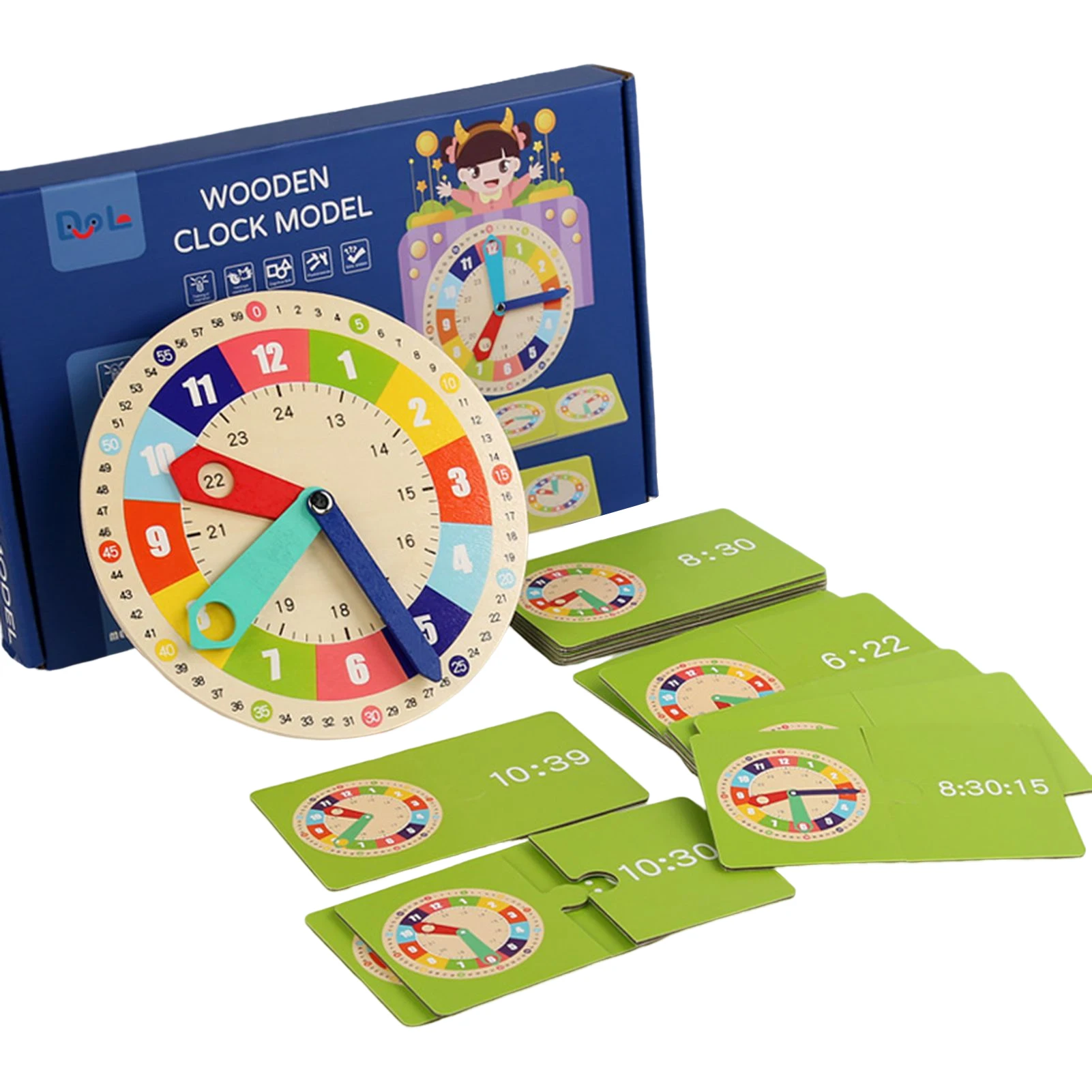 

Деревянные Обучающие часы, Игрушки для раннего обучения, забавная обучающая игрушка Монтессори для дошкольной активности малыша