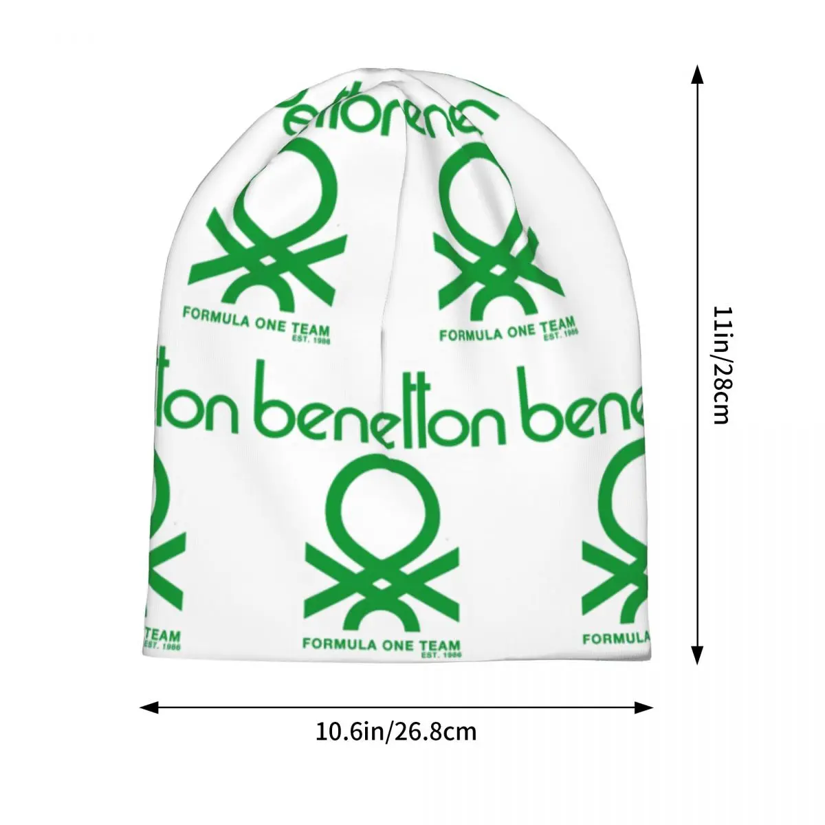 Фото Теплая вязаная шапка Benetton в стиле хип-хоп, осенне-зимняя уличная шапка-бини для мужчин, женщин и взрослых. №2