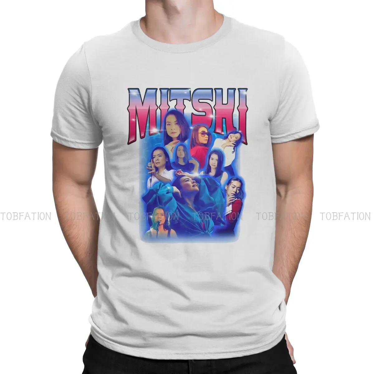 

Retro Fashion TShirts Mitski Male Graphic Fabric Streetwear T Shirt Round Neck Big Size