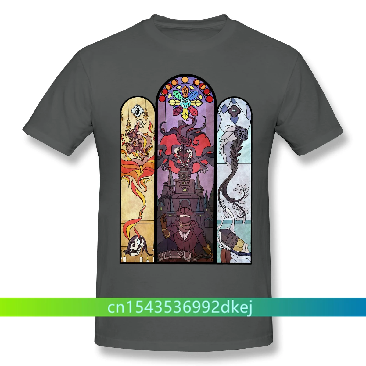 Мужская черная футболка Bloodborne Dark Souls Horrible Games Yharnam витражи из чистого хлопка