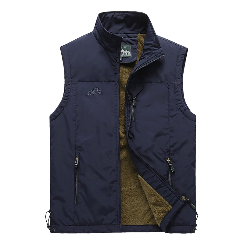 

Spring Autumn New Men Waistcoat Outdoor Leisure Solid Color Vest Young Middle-aged Photography Fishing Casual Vest Jacket Male