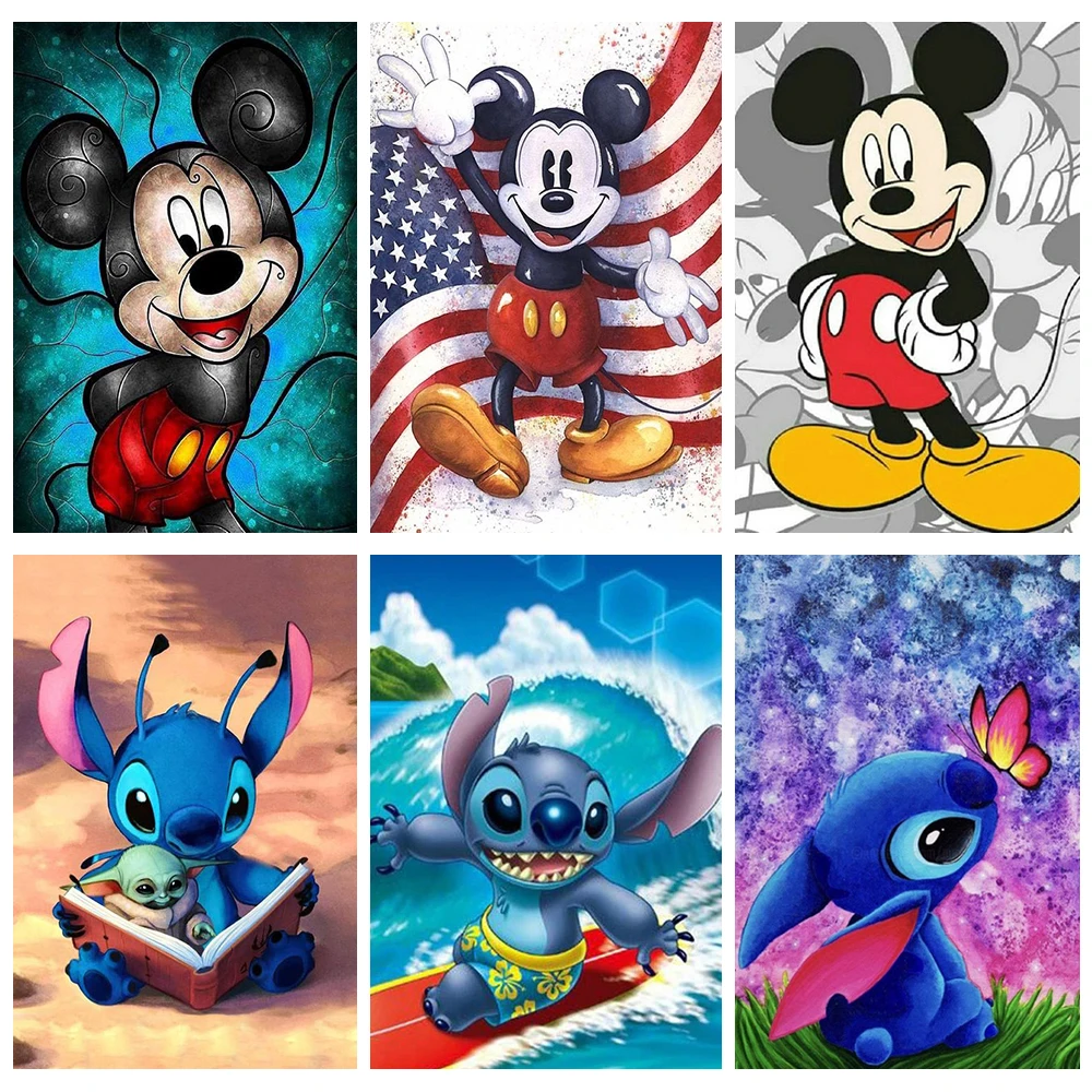 

Disney DIY Diamond Painting Cross Stitch Cartoon Lilo & Stitch Mickey Mouse Embroidery Rhinestone Mosaic Art Home Decor Gift