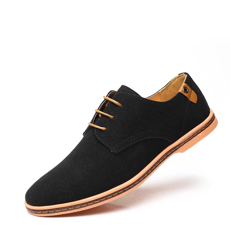 

2023 New Spring Suede Leather Men Shoes Oxford Casual Shoes Classic Sneakers Comfortable Footwear Dress Shoes Large Size Flats