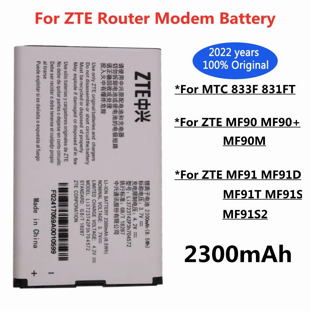 2022 Новый 4G Wi-Fi роутер модемный Аккумулятор для ZTE MF91 MF90 MF90 + MF90M MF91D MF91T MF91S MF91S2 MTC 833F 831FT Li3723T42P3h704572