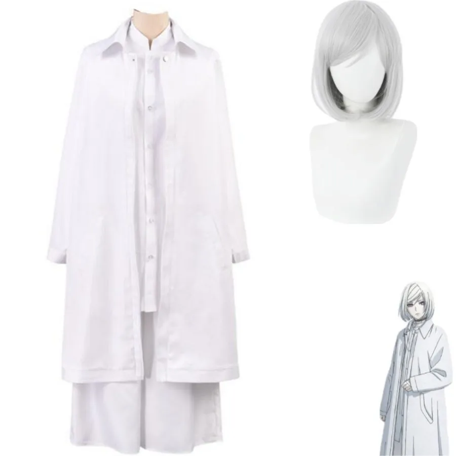 

Anime Akudama Drive Cutthroat Satsujinki Cosplay Costume White Trench Windbreaker Coat Adult Man Woman Halloween Carnival Suit