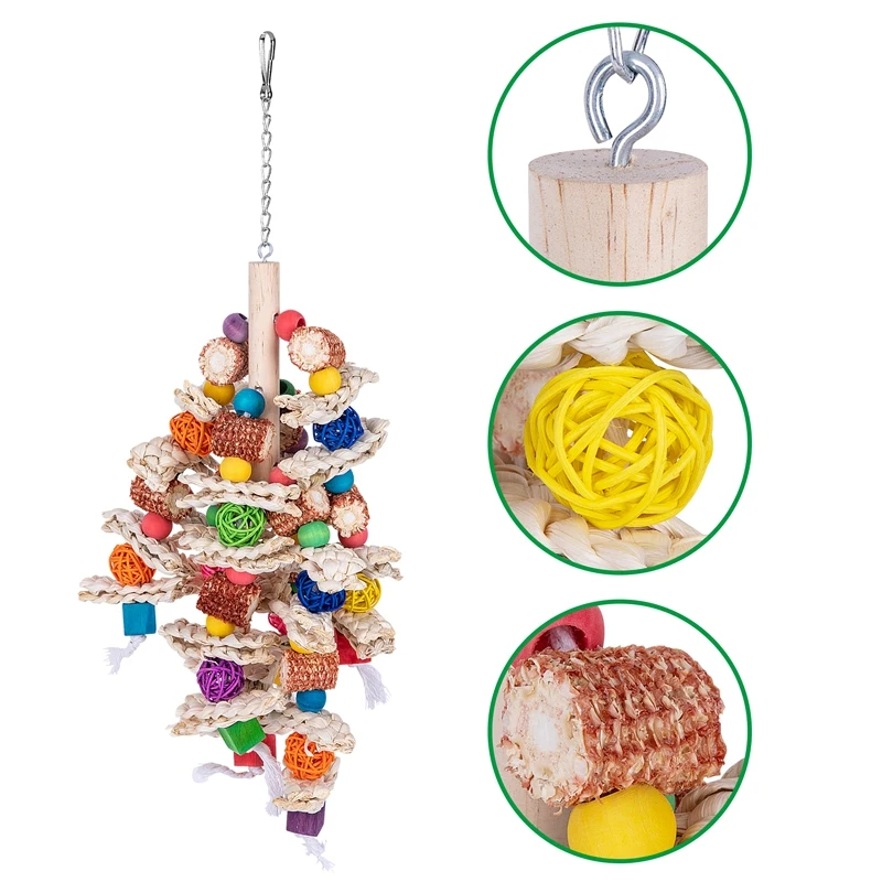 Игрушки для попугаев натуральный кукурузный початок жевательные игрушки птиц