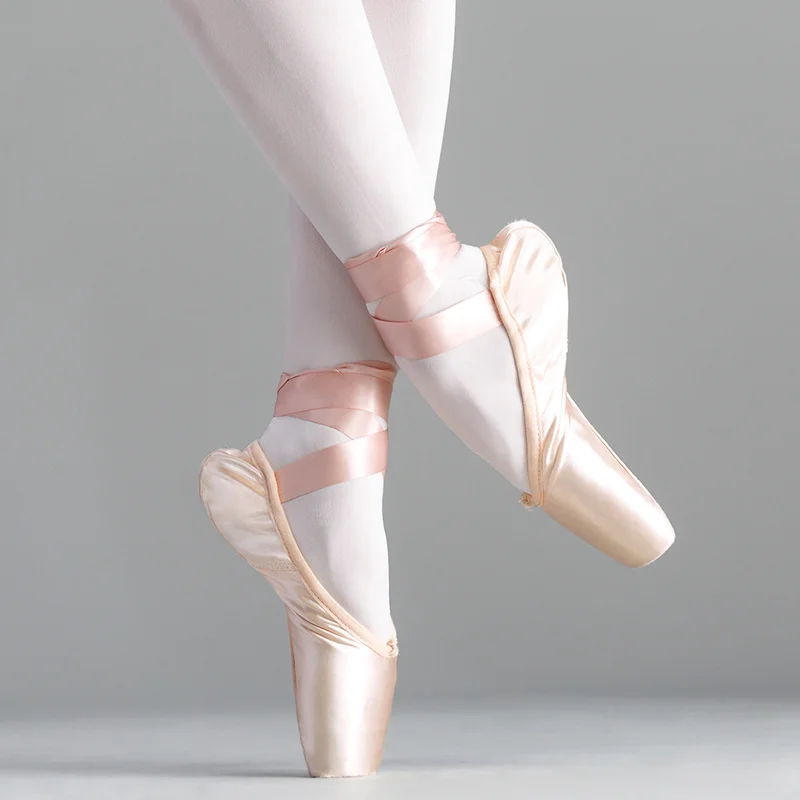 

Girls Ballerina Ballet Pointe Shoes Pink Women Satin Professional Ballet Shoes for Dancing