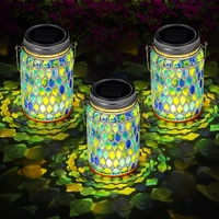 solar powered mosaic glass ball garden lights waterproof outdoor solar lawn for festival gifts indoor or outdoor decorations