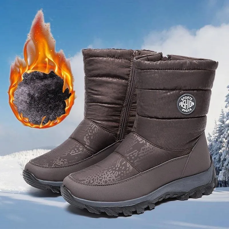 

Snow Boots Women Flat Boots Ladies Waterproof Shoes Woman Zipper Women Shoes Comfortable Casual Winter Boots Botas Mujer