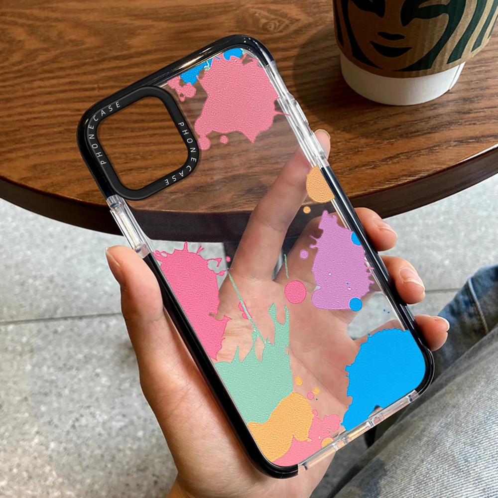 

Aesthetic Graffiti Phone Case for iPhone 14ProMax 14Plus 13 12 11 Pro Max Soft Transparent Silicone Protection Back Cover Fundas